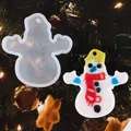 Snowman shaped silicone mold for DIY resin Christmas tree ornaments and keychains - 60-911 White (Snowman)