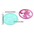 Halloween cat and moon silicone mold for DIY resin craft pendants, 10.4cm diameter - Cat & Moon Mold - Light Blue (60-980-C)
