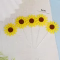 Set of five bright yellow non-woven sunflower cake toppers for birthday party decoration 5cm - Sunflower / 5 Pieces / Yellow