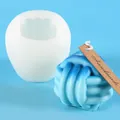 Doe-het-zelf siliconen mal voor 3D-gebreide wolbalkaarsen en handgemaakte decoraties - Fijne Touwknoop Stijl (50-2710) / Wit