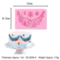 Molde profesional de silicona rosa medialuna floral para decoración de pasteles - Creciente Floral (50-2208-A)
