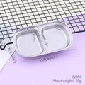 2-compartment 304 stainless steel seasoning dish with dimensions and weight info - 82050 Two Compartments