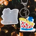 Handmade Christmas sleigh resin mold and DIY keychain pendant displayed on a tree - 60-914 White (Sleigh)