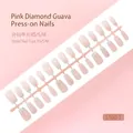 Press-on nails in pink gradient with glitter, 30 pieces per strip set. - Pink Diamond Guava Style (S160-T) / 30 Packs / Guava Pink
