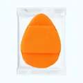 Large orange teardrop-shaped face wash sponge in clear plastic packaging - XL Thick Bagged with Lanyard / Orange Yellow