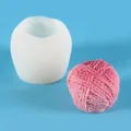 DIY 3D garenbal siliconen mal voor handgemaakte kaarsen chocolade taarten en zeep - Bol Wol Stijl (50-2711) / Wit