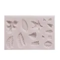 Molde de silicona blanca con varias hojas para chocolate y decoración de pasteles - Hojas Multi-Formas (50-513-B)
