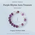 Handgefertigtes 10mm Uruguay Amethyst und klarer Quarz Kristall Armband für Damen - Uruguay Amethyst Armband Stil / 10mm / Lila