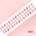 Prachtige roze gradiënt nepnagels met vuurwerk- en hartpatronen strip van 30 stuks - XS/S/M Assorti / Transparant Roze Gradiënt Glitter Stijl (S126-T) / 30 Stuks / Roze Gradiënt Vuurwerk Hart