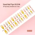 Set van 30 gradiënt kunstnagels met sterpatronen in maten XS/S/M - S164-T