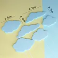 Juego de seis adornos para pasteles de nubes azul claro en varios tamaños para fiestas - Nube / Juego de 6 / Circón Azul Claro