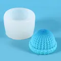 DIY siliconen mal voor gebreide mutskaarsen, ideaal voor chocolade, gips en zeep - Gebreide Hoed Stijl (50-2669) / Wit