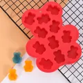 Red bear shaped silicone ice cube mold for baby food supplement - Bear / 11 Grids / Red