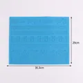 Large blue silicone fondant lace mat with teddy bear and baby carriage patterns, 36.3x29cm - Bear Stroller Border (84117) / Blue (84117) / Blue