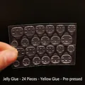 High adhesion 24-tab transparent double-sided nail jelly glue for press-on nails - Yellow Extra Sticky 24 Tabs 0.4mm Thick