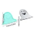 Halloween ghost silicone mold for DIY pendants and car decor, size 9.9x9.9x0.7 cm. - Ghost Mold - Light Blue (60-985-C)