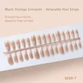 30pcs nude blush orange gradient French tip press-on nails strip in XS/S/M sizes - Ice-Through Blush French Moon Style (S210-T) / 30 Pieces/Strip (Includes XS/S/M Sizes)