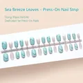 Set van 30 stuks kunstnagels met groene bladmotieven in diverse maten - 30 Stuks / Blauw Wit Parel Blad (S226-T)
