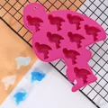 Bright pink flamingo-shaped silicone ice cube tray mold for baby food and whiskey drinks - Flamingo / 10 Grids / Rose Red