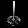 Detailed view of 9cm clear plastic cake support base with Happy Birthday engraving - Ice Cream Cake Stand 1 Set