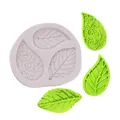 Molde de silicona con forma de hoja verde para decoración de pasteles - Combo de Triple Hoja (50-1093-B)