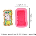 Detailed dimensions of sunflower goddess silicone mold for soap and fondant DIY - Beauty Lace Pink (50-1957-A)