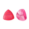 Professional pink triangle powder puff with a matching translucent storage case - Puff with Red Storage Case / Two-Piece Set / Red