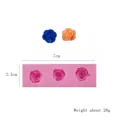 Pink silicone mold with three small rose cavities and dimensions for cake decoration - Three-Row Exquisite Rose (50-54) / 7cmx2.5cm / Pink
