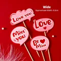 Adornos para tartas con burbujas de texto románticas 'Love' y 'Miss You' en rojo y rosa - Decoración de Cuadro de Diálogo Rojo