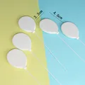 Adornos para tartas de espuma con forma de globo blanco con dimensiones de 3,3 cm y 4,6 cm - Globo / 5 Piezas / Blanco