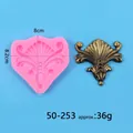 Vintage Baroque style relief floral silicone mold for chocolate and fondant cake decoration tools - European Vintage Relief (50-253) / 8.2cmx8cm / Pink