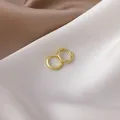 Small minimalist gold-plated huggie hoop earrings on soft silk fabric background - 2# 16422 Inner Diameter 1.1cm / Gold