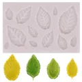 Molde de silicona con 10 formas de hojas para decoración de pasteles y chocolates - Hojas Mezcladas (50-553-B)
