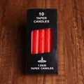 Premium set of 10 red taper candles in elegant black box for romantic wedding decor - 1.8x19cm Long Taper Candle / 10 Piece Set / Red