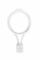 White magnetic anti-lost silicone strap for wireless earbuds in a coiled layout - White