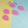 Juego de 5 adornos para tartas con forma de globo de espuma rosa y palos de alambre - Globo / 5 Piezas / Rosa