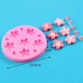 Pink cherry blossom silicone mold for cake decorating and fondant, 10.8cm diameter - Round Sakura Daisy (50-3397) / 10.8cm / Pink