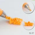 Stainless steel icing piping nozzle model 52-37 creating decorative orange cream waves - 52-37