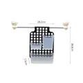 Wall-mounted multifunctional storage rack with translucent bins for kitchen or bathroom. - Black