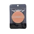 Orange round makeup sponge puff in grey zip-lock packaging 140x100mm - Dual-Sided Air Cushion Puff (Cleansing + Makeup) / Bag A / Orange