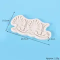 Professional white silicone fondant lace mold for DIY cake decoration, 20.7x10.5cm - Gray (50-2395-B)