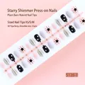 30 stuks opdruk nagels strip met sterpatronen en metallic finish in de maten XS/S/M - Multicolor Gemengde Sterpatronen