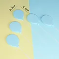 Set de adornos para pasteles de globos de espuma azul con palitos de alambre blanco - Globo / 5 Piezas / Circón Azul Claro
