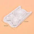 Rectangular silicone fondant lace mold with detailed rose floral texture for cake decorating - Gray (50-1894-B)