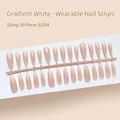 Bandes de 30 faux ongles nude dégradé translucide à presser tailles S/M incluses - Glace Transparente Rose Nude Dégradé (S262-T) / Pack de 30