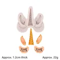 Unicorn silicone mold for fondant ears, eyes, and horn decorations with size dimensions - Horn Ear Eye Set (50-1833-B) / 6.3x5cm
