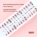 Elegant handmade New Chinese style gradient press-on nails with bamboo and butterfly art - New Chinese Ink Bamboo Leaf Style (S054-T) / 30 Pieces/Strip (Mixed XS/S/M Sizes)