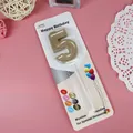 Elegante vela de cumpleaños dorada número 5 para decoración de pasteles de fiesta. - Número 5 / Dorado