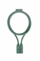 Detailed view of a sage green magnetic silicone anti-lost strap for wireless earbud stems - Green