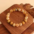 Handmade natural yellow crystal and tiger's eye beaded bracelet for women with gold accents - Yellow Tower Crystal & Tiger Eye Style